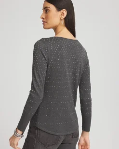 Studded V-Neck Sweater