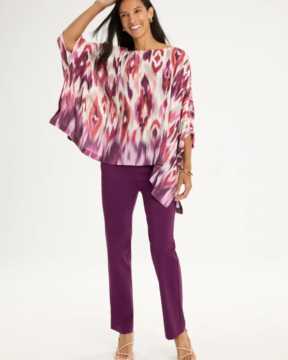 Sunset Printed Crepe Poncho