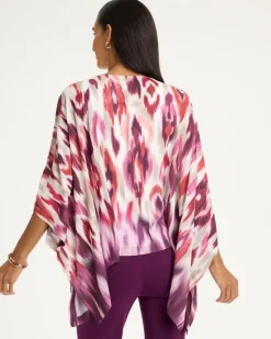 Sunset Printed Crepe Poncho