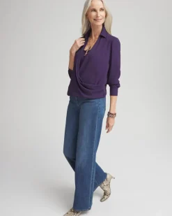 Surplice Bubble Hem Shirt