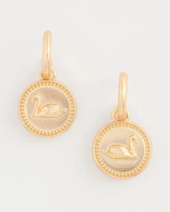 Swan Mini Charm Earrings