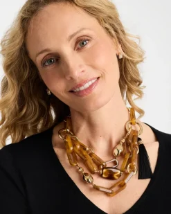 Tassel Charm Bib Necklace