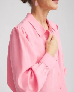 Tencel Blend Dolman-Sleeved Blouse