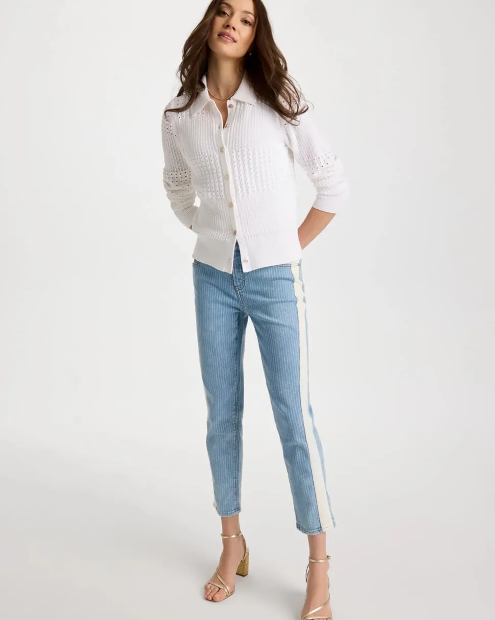 Textured Button-Front Cardigan