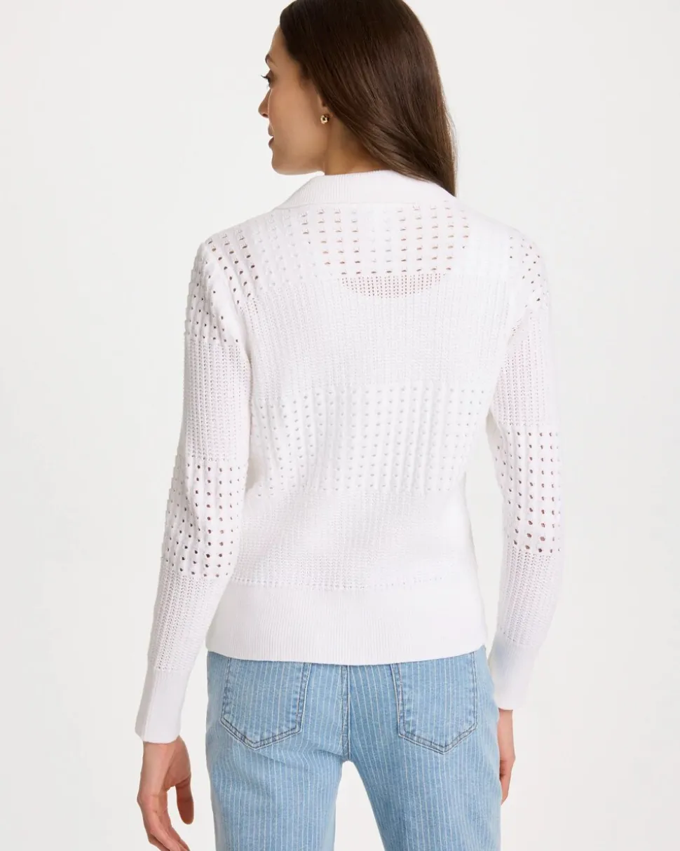 Textured Button-Front Cardigan