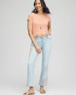 Textured Cap Sleeve Tee