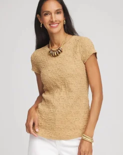 Textured Cap Sleeve Tee