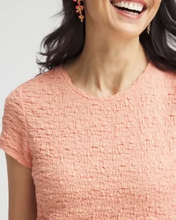 Textured Cap Sleeve Tee