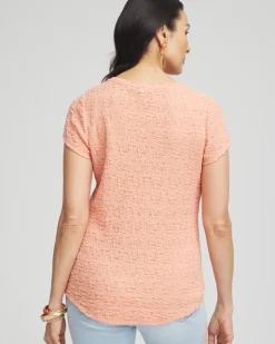 Textured Cap Sleeve Tee