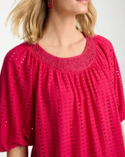 Textured Jacquard Peasant Tee