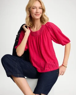 Textured Jacquard Peasant Tee