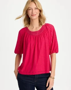Textured Jacquard Peasant Tee