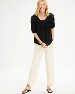 Textured Jacquard Peasant Tee