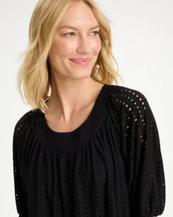 Textured Jacquard Peasant Tee