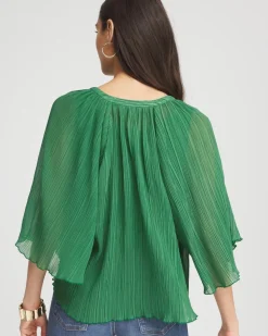 Textured Pleated Chiffon Blouse