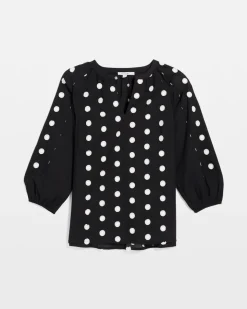 Textured Polka Dot Blouse