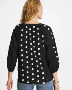 Textured Polka Dot Blouse