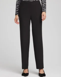 Textured Straight Tapered Ankle Pants