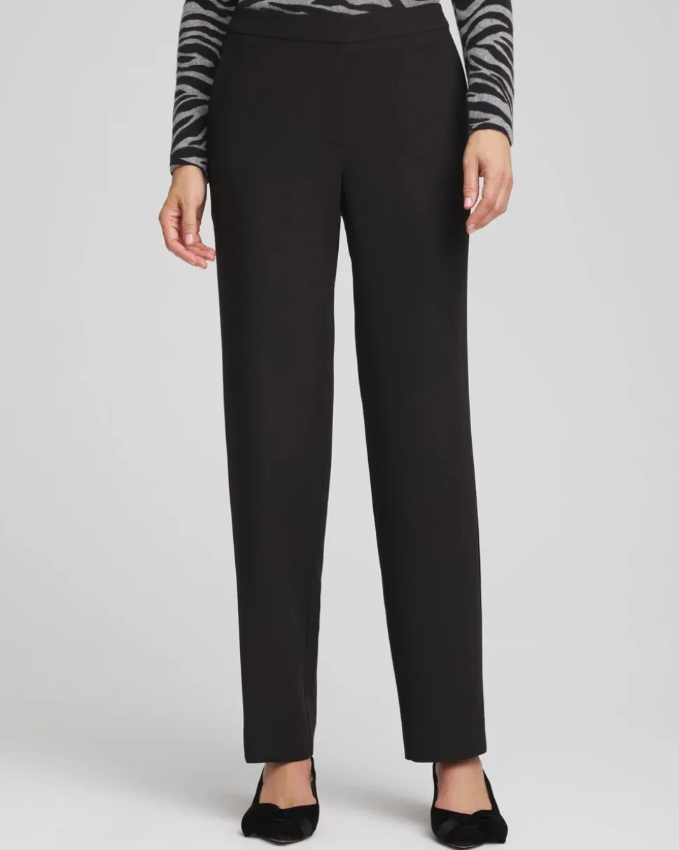 Textured Straight Tapered Ankle Pants