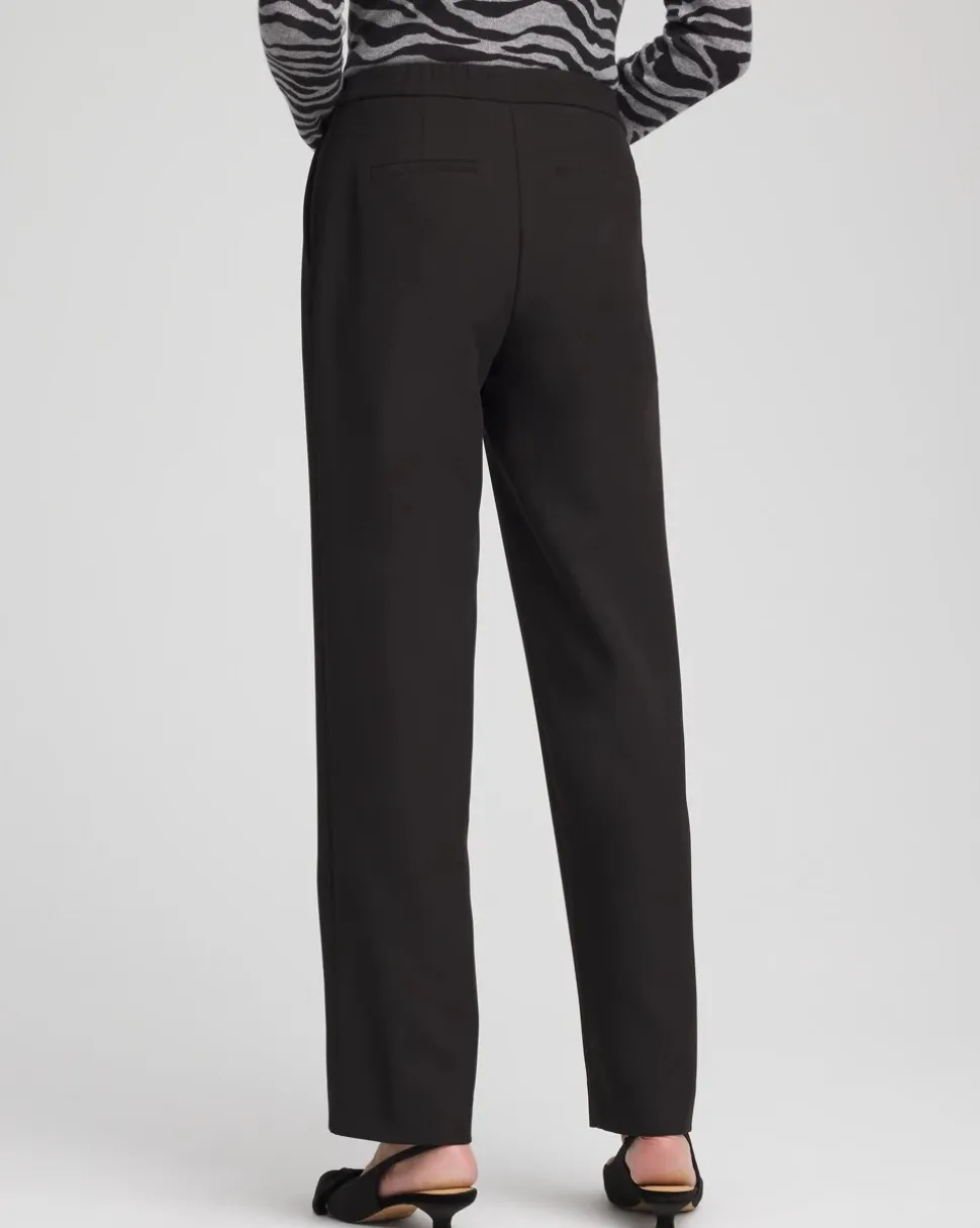 Textured Straight Tapered Ankle Pants