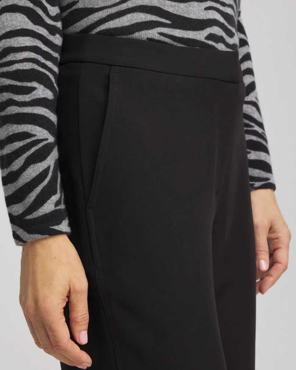 Textured Straight Tapered Ankle Pants
