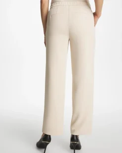 Textured Straight Tapered Ankle Pants