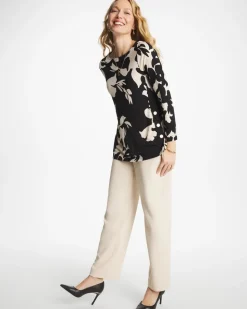 Textured Straight Tapered Ankle Pants