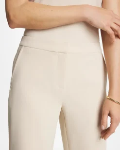 Textured Straight Tapered Ankle Pants