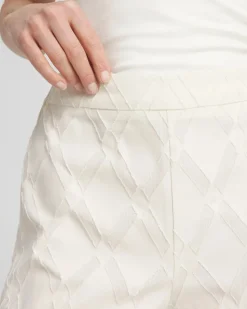 Textured Wide Leg Cropped Pants