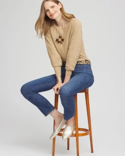 Textured Zebra Print Dolman Sleeve Sweater