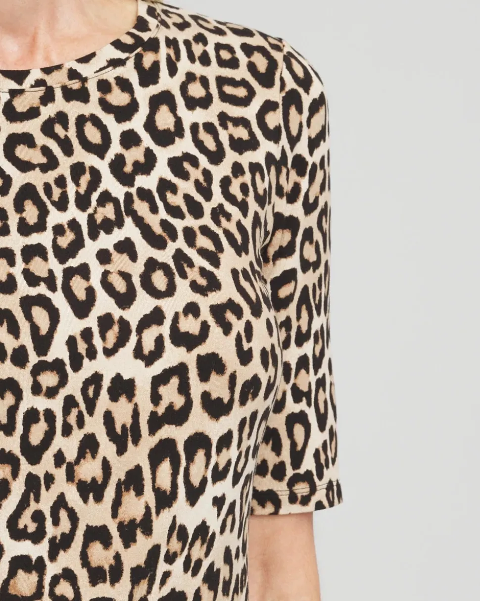 The Touch of Cool™ Leopard Elbow Sleeve Layering Tee