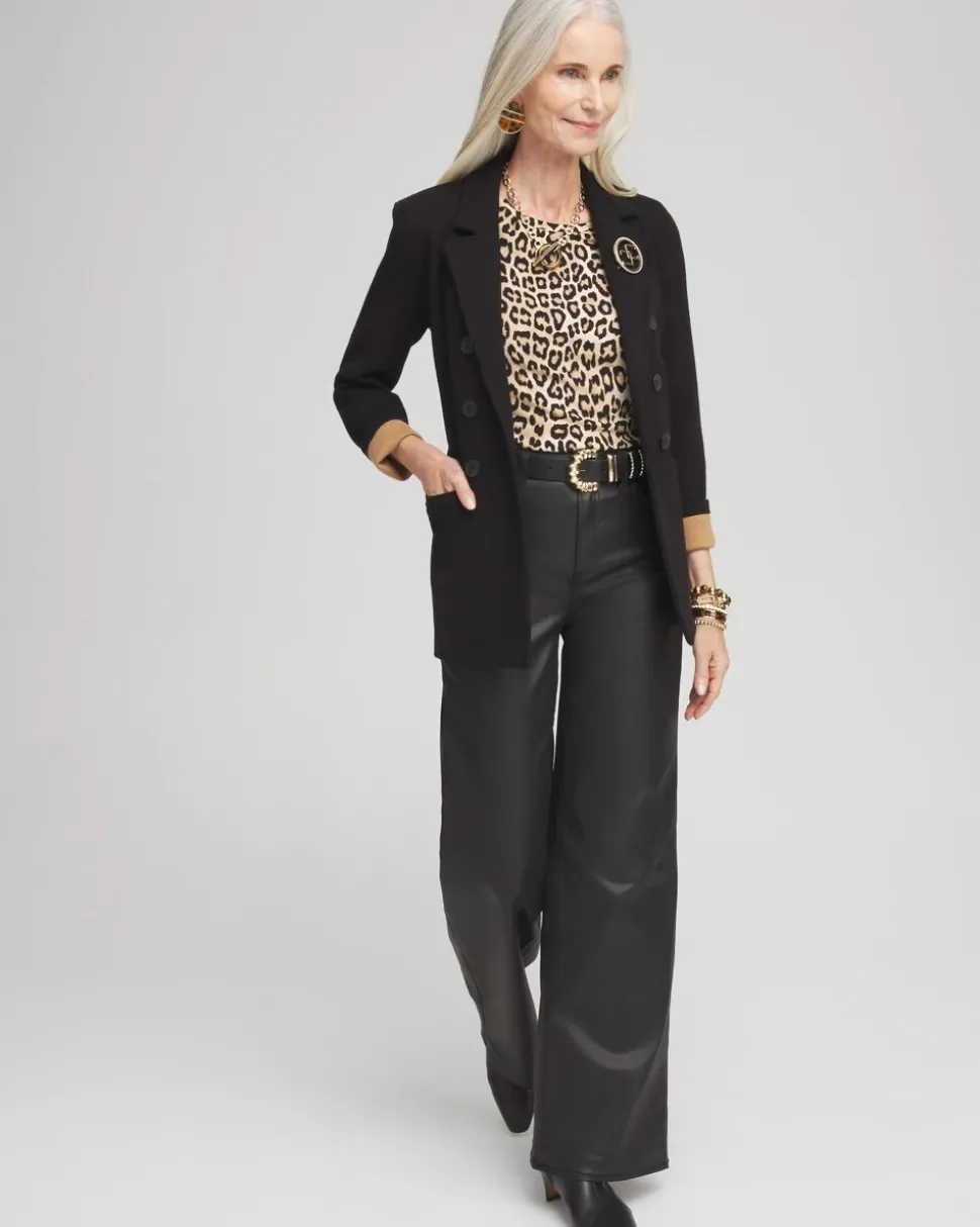 The Touch of Cool™ Leopard Elbow Sleeve Layering Tee
