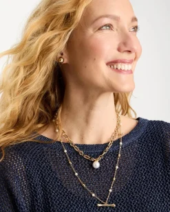 Toggle Bar Pearl Pendant Necklace