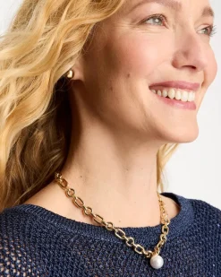 Toggle Bar Pearl Pendant Necklace