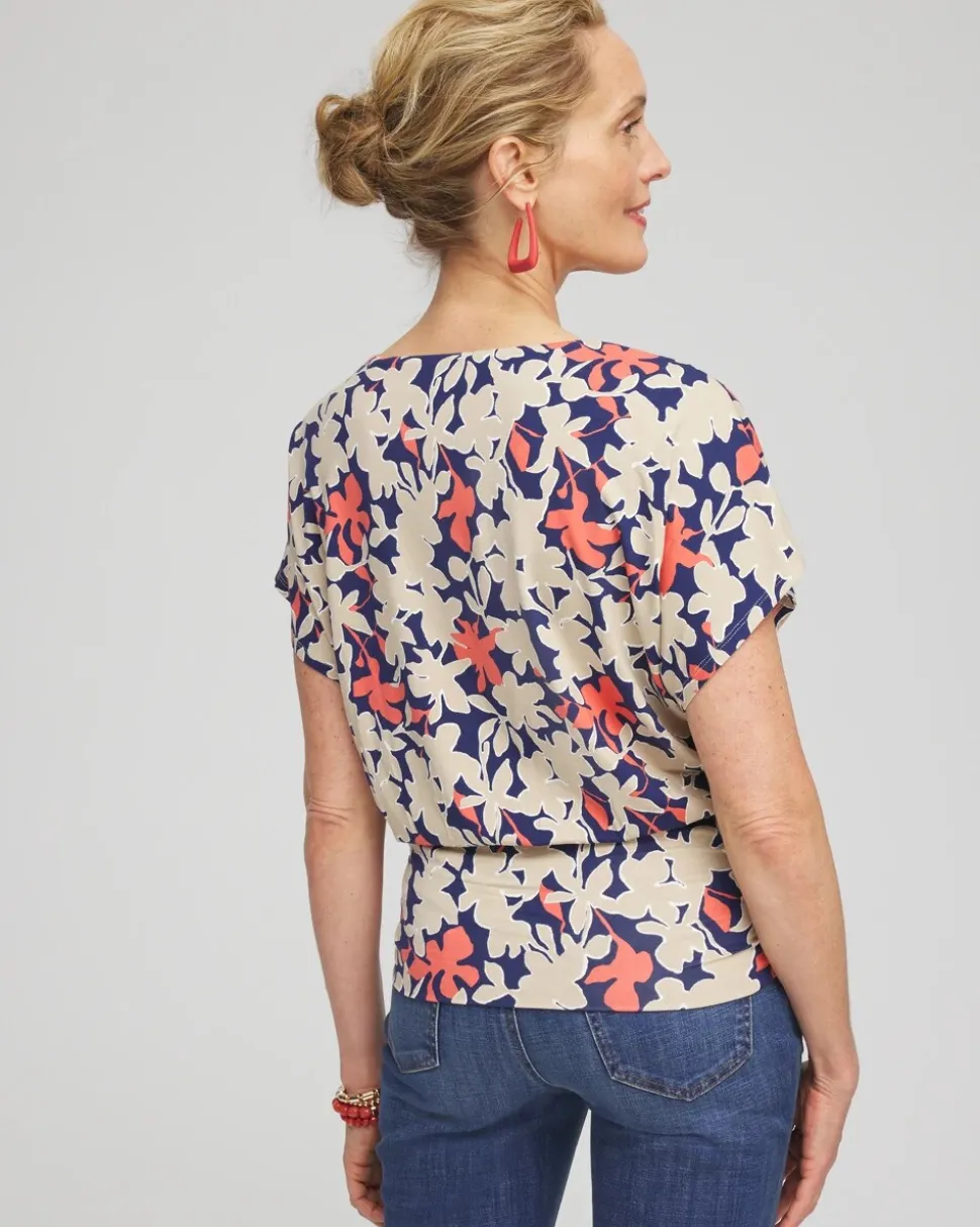 Touch of Cool™ Floral Banded Hem Top