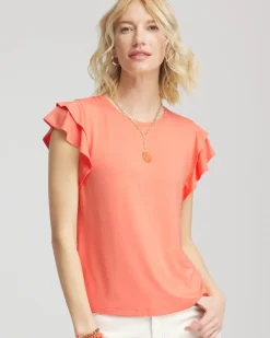 Touch of Cool™ Flutter Sleeve Tee