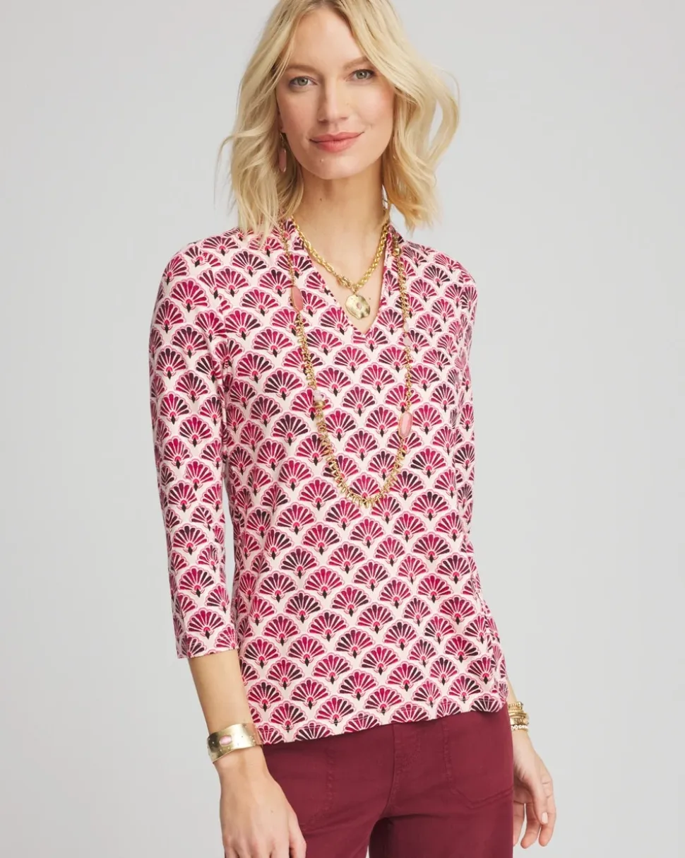 Touch of Cool™ Geo 3/4-Sleeve Tee