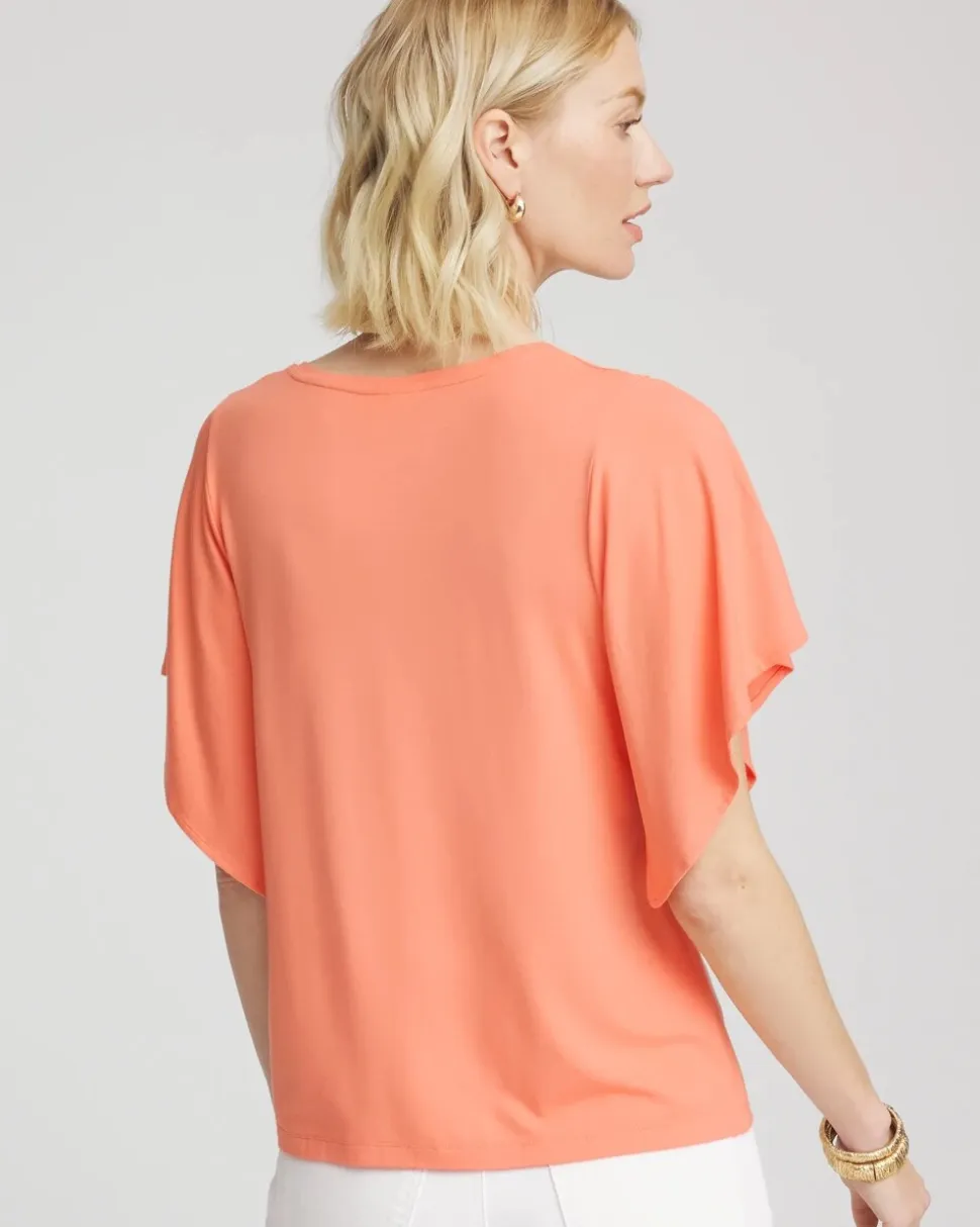 Touch of Cool™ Handkerchief-Sleeve V-Neck Tee
