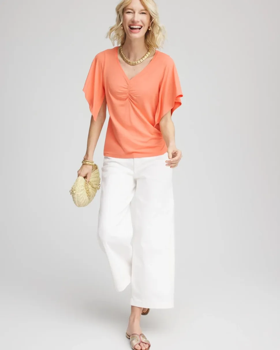 Touch of Cool™ Handkerchief-Sleeve V-Neck Tee