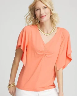 Touch of Cool™ Handkerchief-Sleeve V-Neck Tee