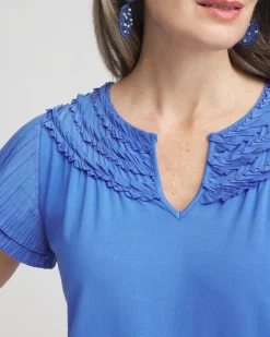 Touch of Cool™ Layered Pleated Flutter Tee