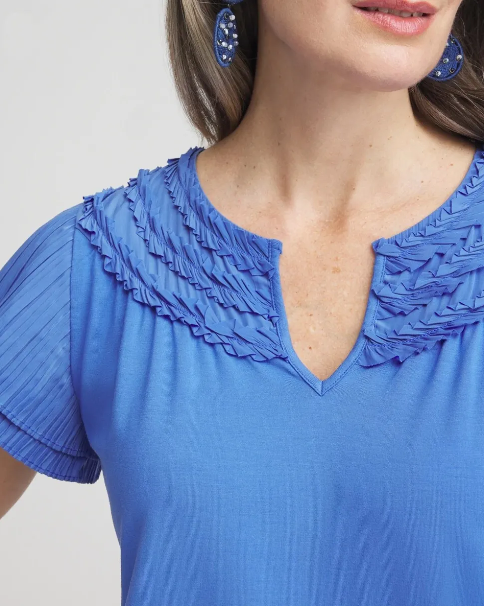 Touch of Cool™ Layered Pleated Flutter Tee