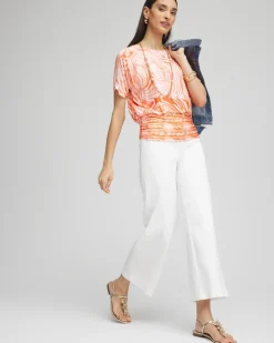 Touch of Cool™ Mesh Ruched Banded Hem Top