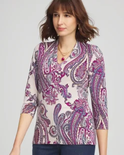 Touch of Cool™ Paisley 3/4 Sleeve Tee