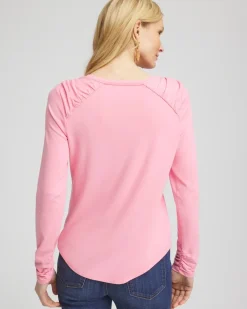 Touch of Cool™ Shirred Shoulder Tee