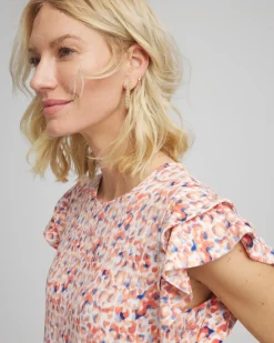 Touch of Cool™ Tiered Flutter Sleeved Tee