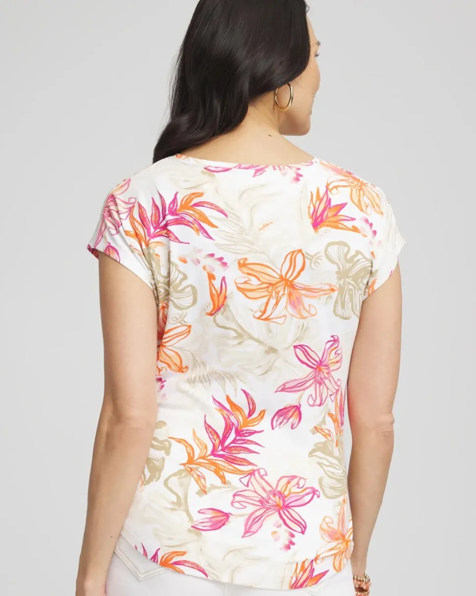Touch of Cool™ Tropical Floral Dolman Tee