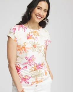 Touch of Cool™ Tropical Floral Dolman Tee