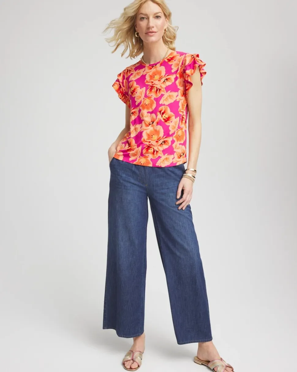 Touch of Cool™ Tropical Flutter Sleeve Tee