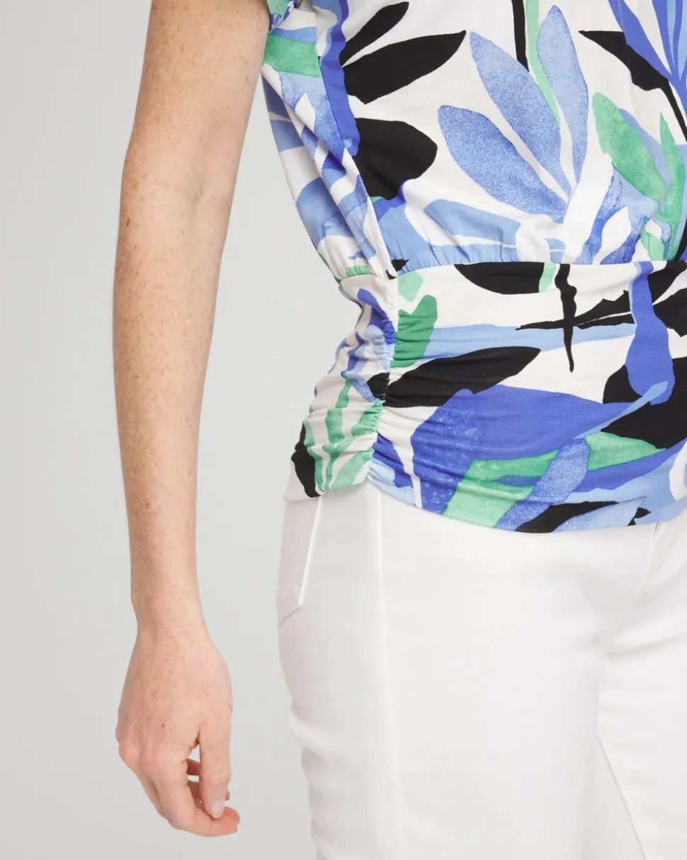 Touch of Cool™ Tropics Ruched Banded Hem Top